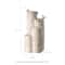 Glitzhome® 31.75" Beige 4-Tier Dandelion Texture Vase-Shaped Ceramic Outdoor Fountain with LED Light